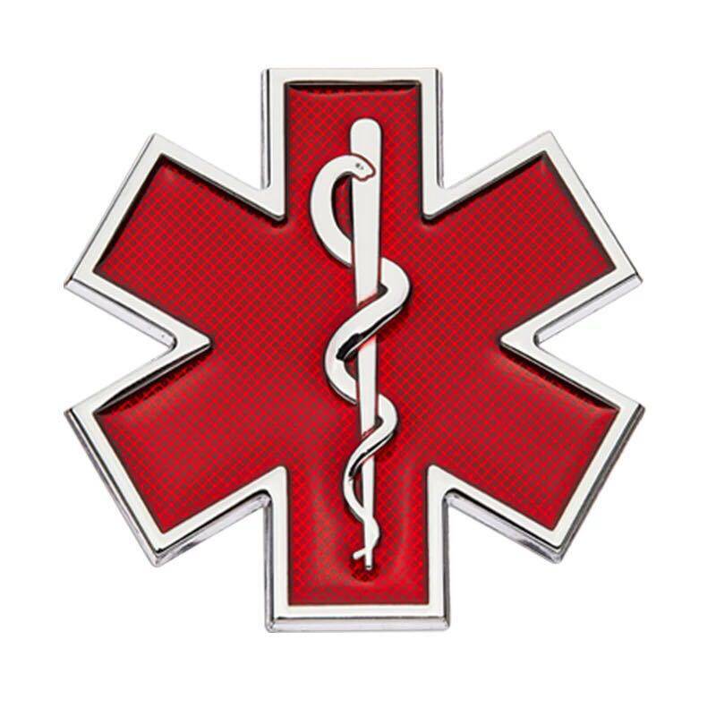 汽车生命之星车贴蓝色紧急救护车标个性改装金属侧尾标划痕装饰贴
