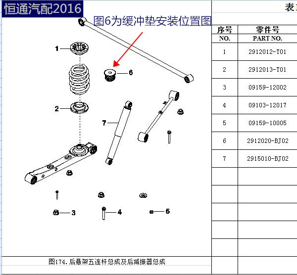 适配长安睿行S50缓冲垫 S50V缓冲垫后悬架五连杆缓冲垫原厂配件-图3