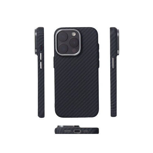 URBAN CASE 纯黑碳纤维纹超薄散热磁吸适用于iPhone17promax手机壳苹果16pro保护套防摔男生个性简约磨砂 - 图3