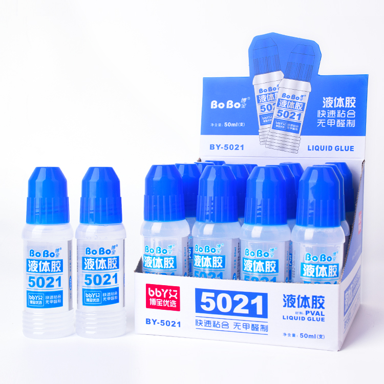 博宝5021液体胶水50ml学生手工专用胶水强力中号办公透明胶水批发 - 图3