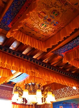订制用品宝顶天棚金刚杵布料宫殿臧式餐厅酒店居家饰寺院装修制作