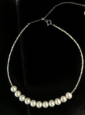 天然项链纯银甲状腺术后遮挡项链碎银子遮疤痕神器可调节