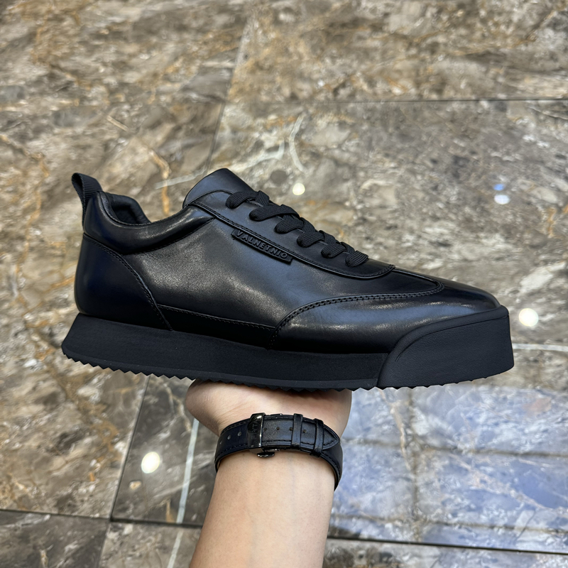 广州真皮男鞋2025秋冬新款时尚潮流百搭牛皮休闲皮鞋厚底运动板鞋 - 图2