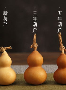 天然手捻真葫芦把玩件招财进宝