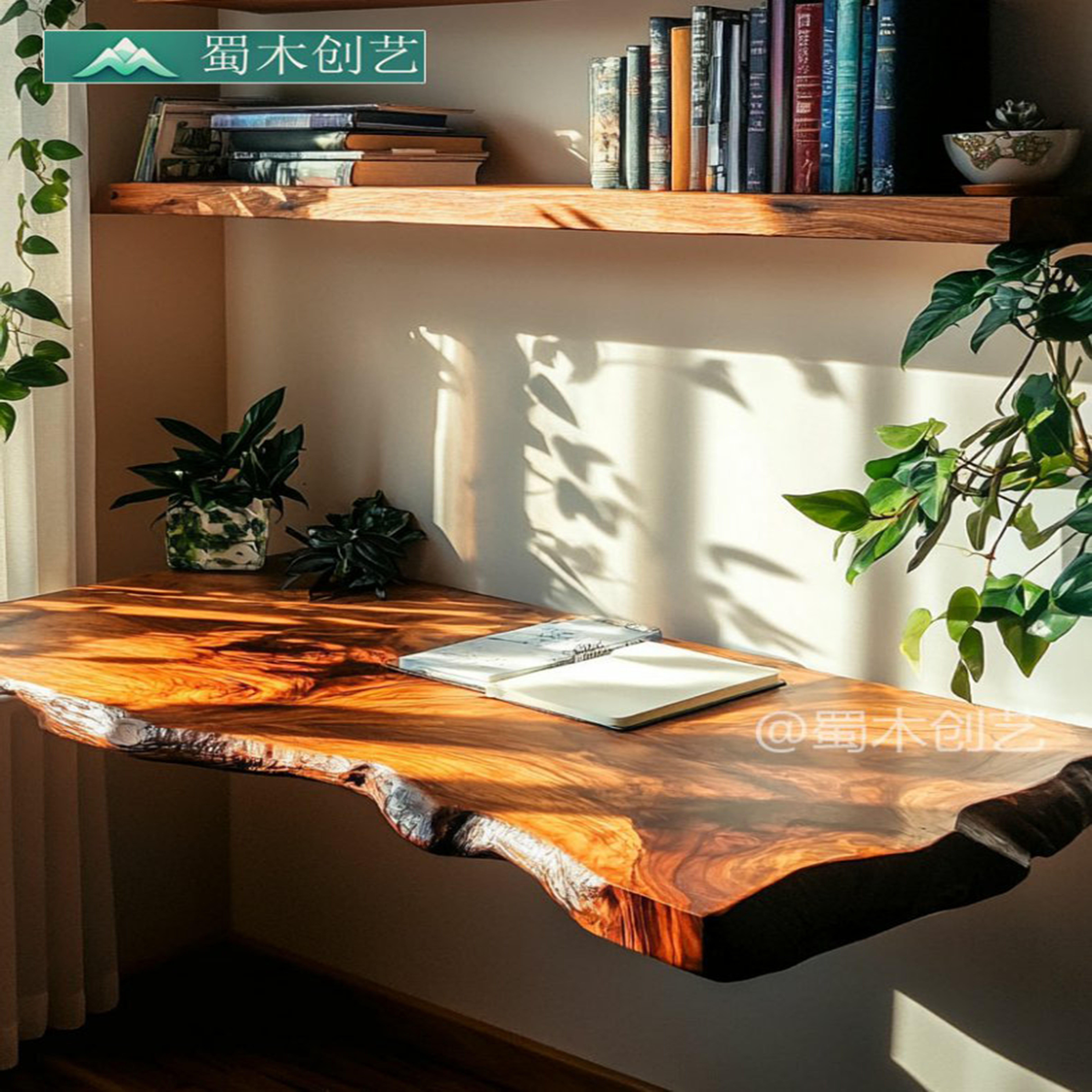 侘寂风实木一字板置物架多层收纳架壁挂客厅书架展示架餐厅储物架,淘宝优惠券,粉丝福利购,淘宝优惠卷