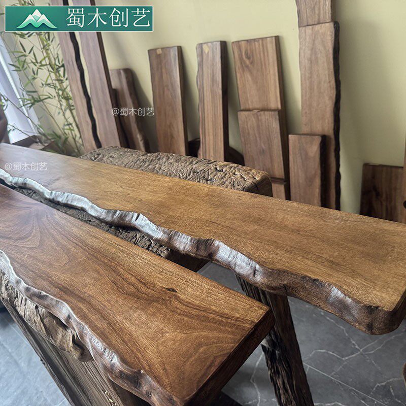 侘寂风实木一字板置物架多层收纳架壁挂客厅书架展示架餐厅储物架,淘宝优惠券,粉丝福利购,淘宝优惠卷