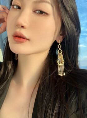 ljw毒家自制水滴长款黄铜流苏坠