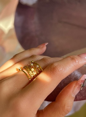 多层缠绕珍珠鸟巢戒指