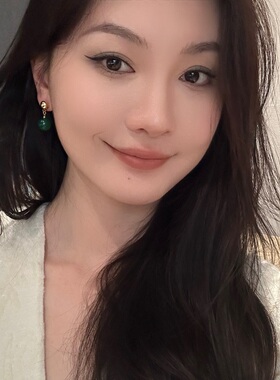 极简复古绿色玛瑙耳饰
