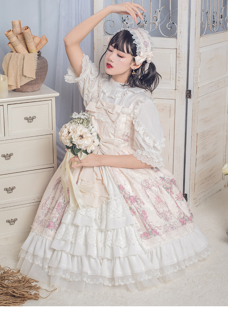 原创正版lolita裙复古双子甜系轻茶会花嫁jsk繁花章华优雅连衣裙 我爱女装导购网