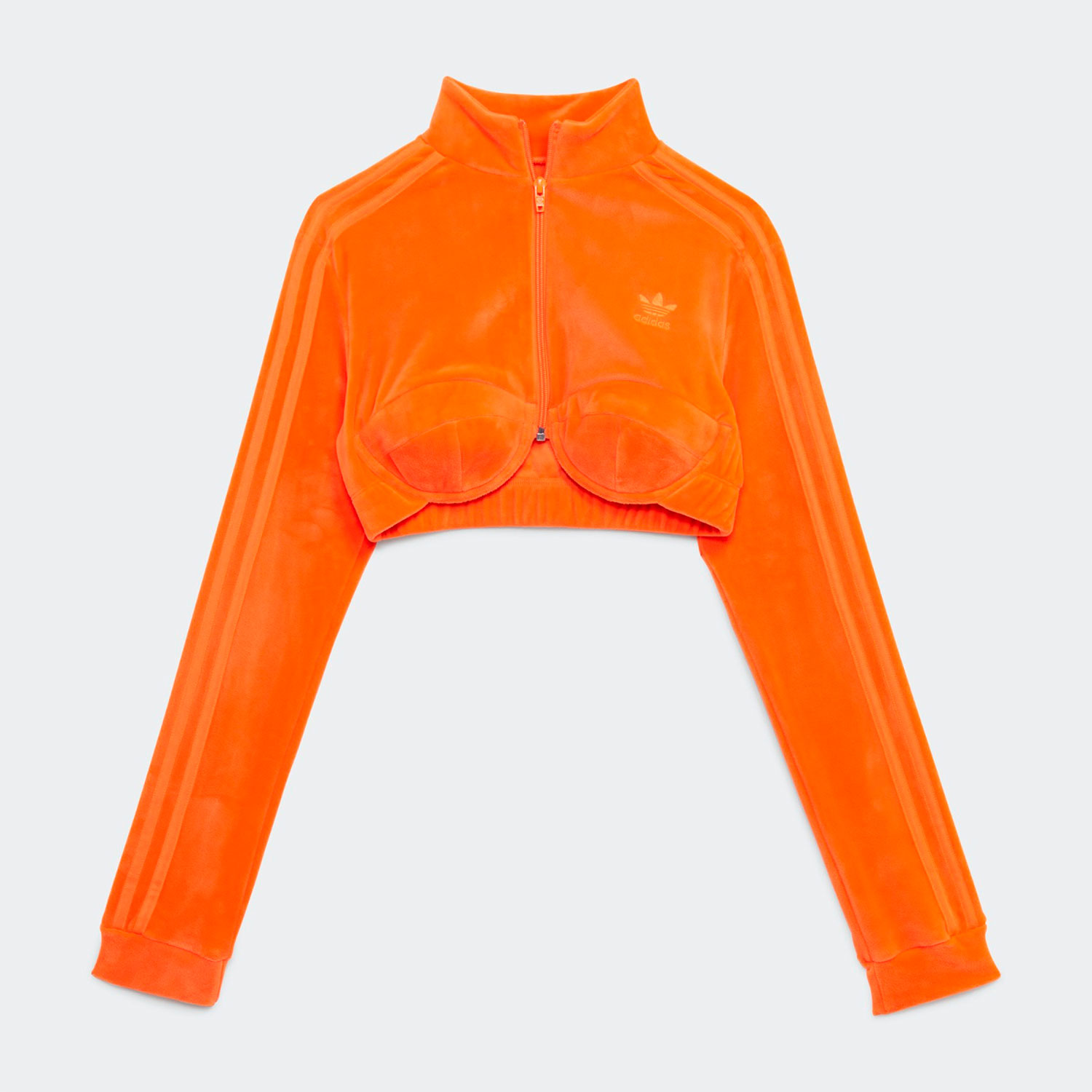 Adidas/阿迪达斯三叶草橙女子休闲运动透气短款夹克外套H50966 - 图2