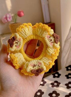 diy手工钩针白雪公主bm猪大肠发圈发饰编织材料包毛线发饰牛奶棉