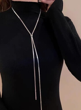 蛇骨链毛衣链轻奢气质可调节抽拉
