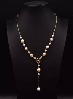 新款小香风珍珠项链女轻奢高级感大气小众长妈妈款百搭毛衣链配饰