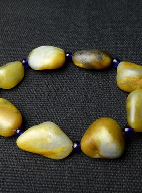 黄沁皮原籽手串新疆和田玉