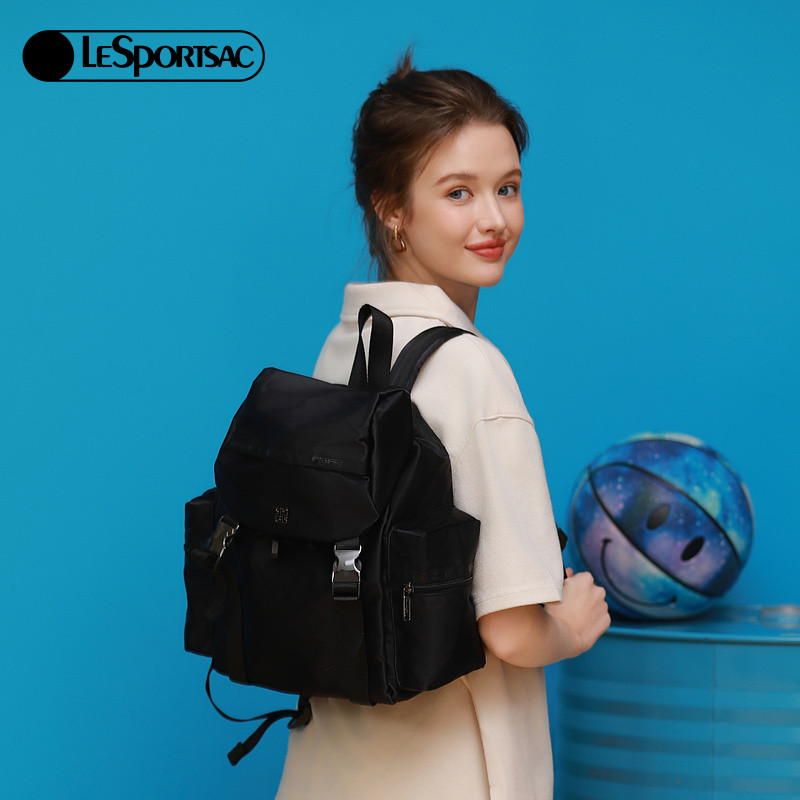 赵露思电视剧同款LeSportsac乐播诗TRENDY黑色大容量通勤双肩包女,淘宝优惠券,粉丝福利购,淘宝优惠卷