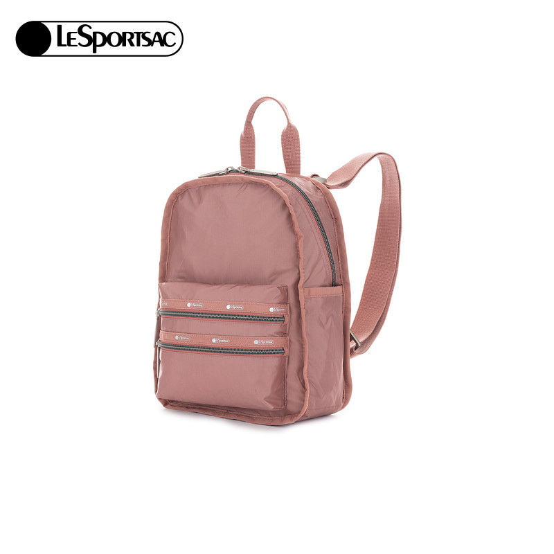 LeSportsac乐播诗新款ESSENTIAL系列暗粉色质感简约随身小双肩包,淘宝优惠券,粉丝福利购,淘宝优惠卷