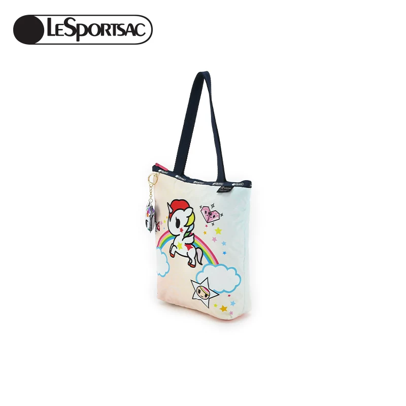 Сумка-торба со стильным принтом и лейбками Lesportsac Poems Tokidoki совместная, модная и практичная, пакет Tot 2432