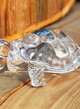 水晶创意办公室装饰品鱼缸招财龟