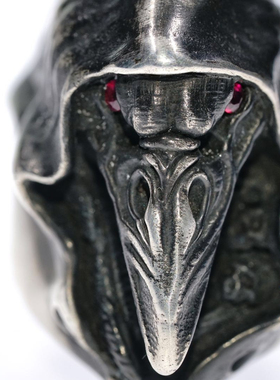 渡鸦原创欧美暗黑巫鸦手工银戒指