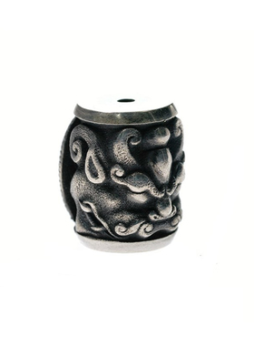 渡鸦原创中国风手工纯银龙珠桶珠