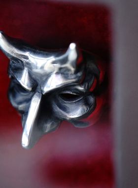 欲望车间欧洲威尼斯面具纯银戒指