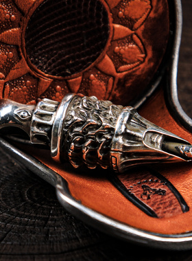 渡鸦原创纹身师专属纹身笔银吊坠