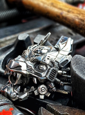 渡鸦原创机甲风925银龙年吊坠