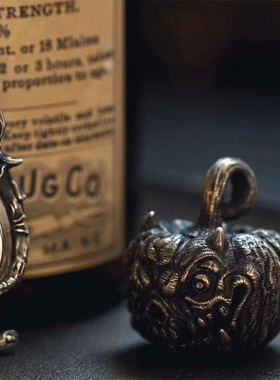 渡鸦万圣节专属手工南瓜灯银吊坠