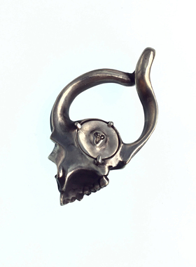 渡鸦原创手工纯银义眼骷髅男吊坠