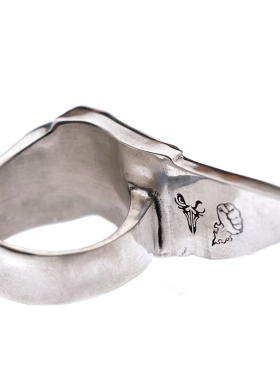 原创渡鸦男纯银欧美戒指骷髅手工