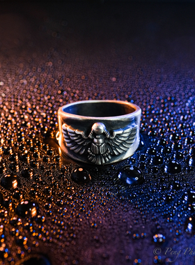 渡鸦专属纯银手工圣甲虫情侣戒指