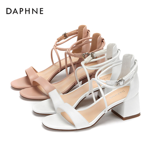 达芙妮优雅凉鞋时尚高跟鞋粗凉鞋