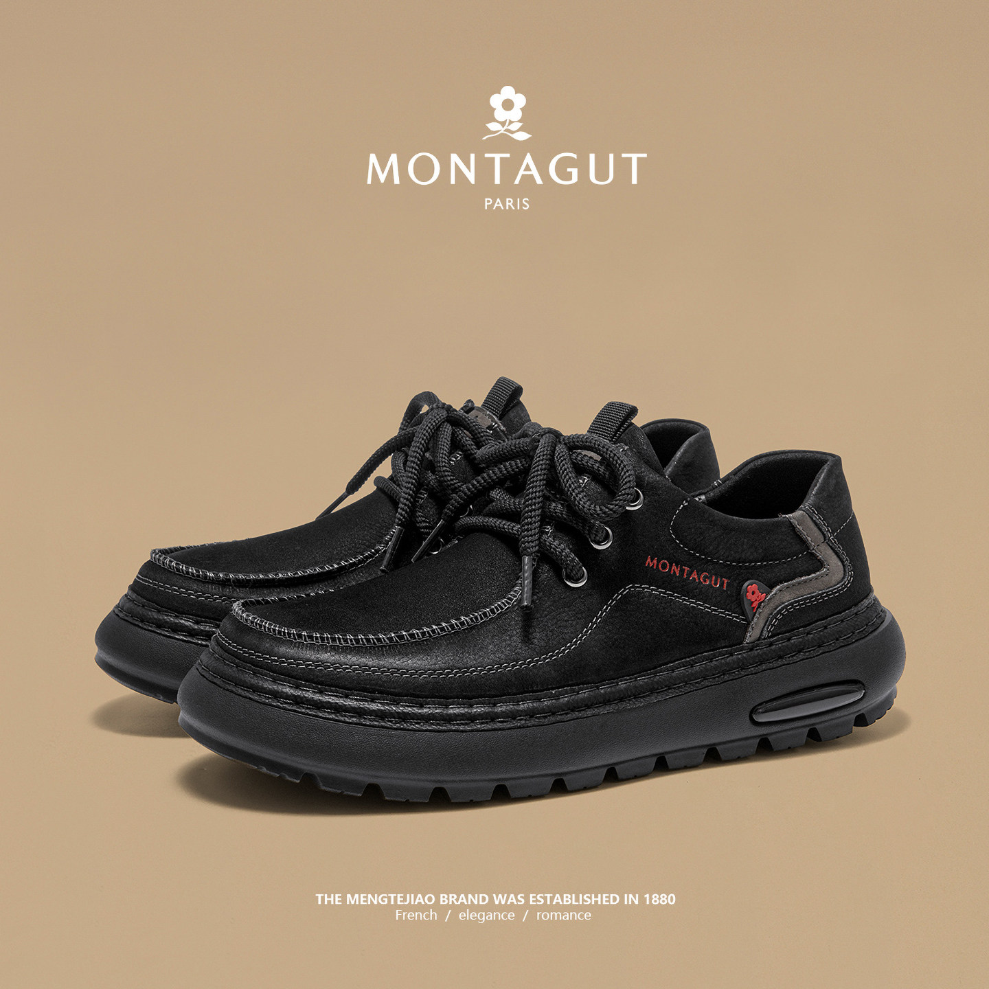 梦特娇头层牛皮男鞋商务英伦风手工皮鞋男休闲春季工装复古袋鼠鞋,淘宝优惠券,粉丝福利购,淘宝优惠卷