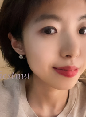 复古做旧笑脸耳扣女 哑光银色ins简约元气日常百搭卡扣耳环