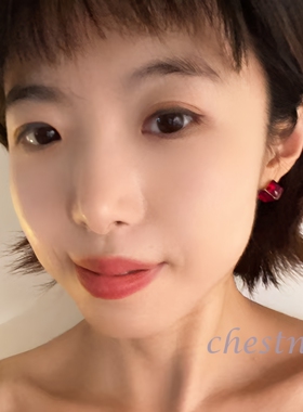 复古酒红方块水晶耳钉女立体切割石榴石感银针耳饰小众高级感秋冬