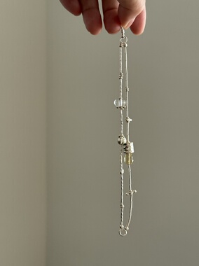 S925纯银天然柠檬水晶泰银手链女款轻奢小众精致2025年新款饰品