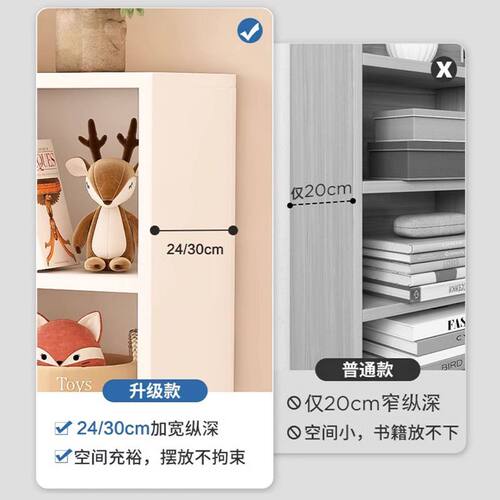 实木书架落地展示储物柜儿童书柜家用置物架定制客厅飘窗收纳柜子 - 图1