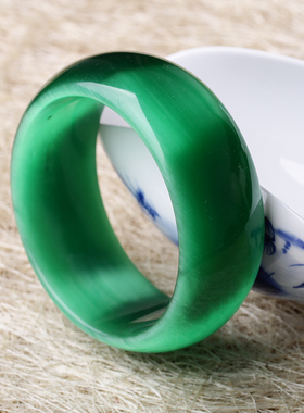 猫眼石手镯正品玫紫色女镯子水晶饰品加宽民族风时尚简约礼物包邮