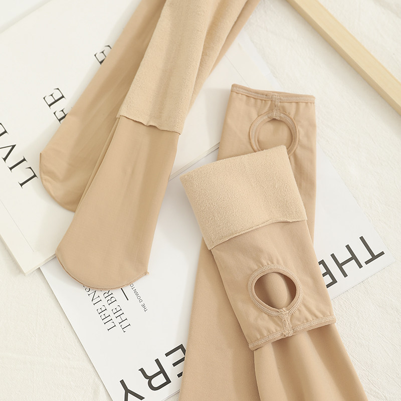 500克特厚加绒肉色加长光腿连裤袜 莜饰打底裤