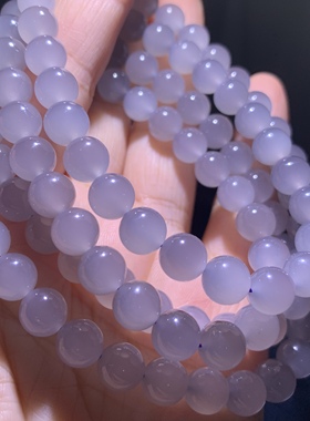 和田玉冰紫荧光毛衣链项链冰烟紫手串手链烟紫色手串手链女款手钏