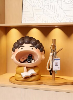 创意可爱卡通公仔钥匙扣毛绒收纳摆件一物多用装饰挂件