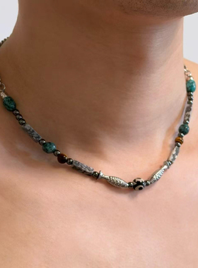 Komeiku双鱼石珠项链