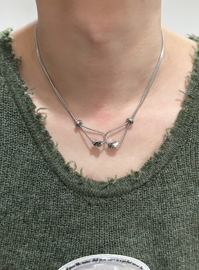 钛钢无性别高级感设计锁骨项链