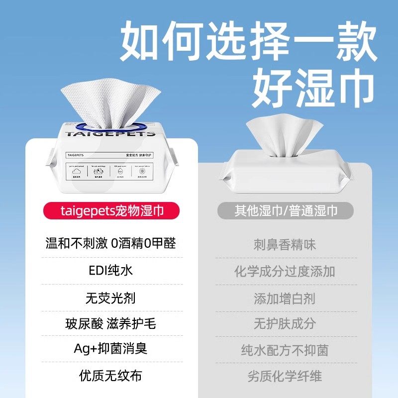 宠物专用湿巾银离子抑菌消臭猫咪狗狗通用清洁用品纯水免洗去泪痕,淘宝优惠券,粉丝福利购,淘宝优惠卷