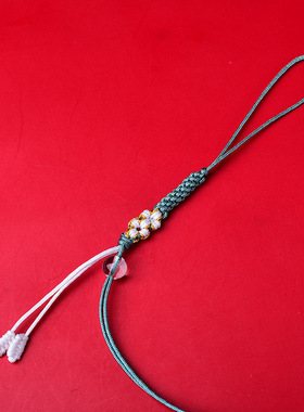 手工编织桃花结手机链玉米结钥匙