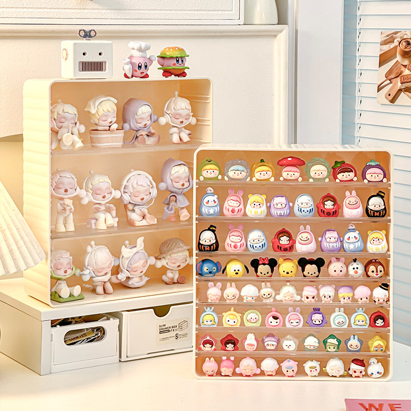 桌面萌粒收纳盒泡泡玛特公仔叠叠乐置物架盲盒展示架手办多层架子,淘宝优惠券,粉丝福利购,淘宝优惠卷