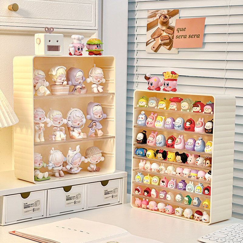 桌面萌粒收纳盒泡泡玛特公仔叠叠乐置物架盲盒展示架手办多层架子,淘宝优惠券,粉丝福利购,淘宝优惠卷