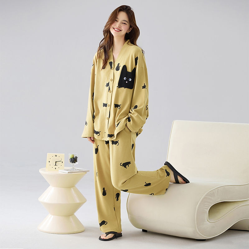 2025新款俞兆林双面德绒睡衣女款秋冬季开衫磨毛牛奶绒薄绒家居服 - 图2