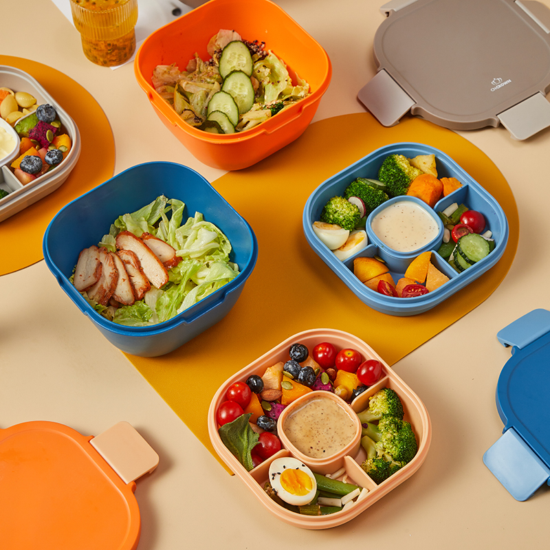 科罗恩多功能大容量沙拉碗密微波炉饭盒泡面碗双层分格便当午餐盒-图1
